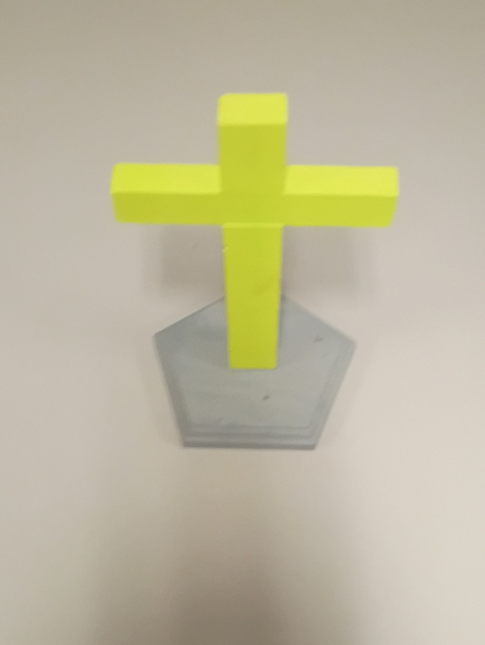 Neon Yellow Cross Wall Accent - Modern Home Wall Decor